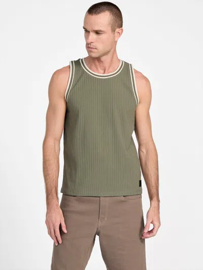 Guess Factory Lucas Ribbed Tank In Green