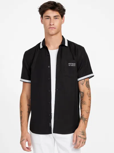 Guess Factory Luke Printed Shirt In Black