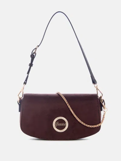 Guess Factory Lumina Faux-suede Shoulder Bag In Gold