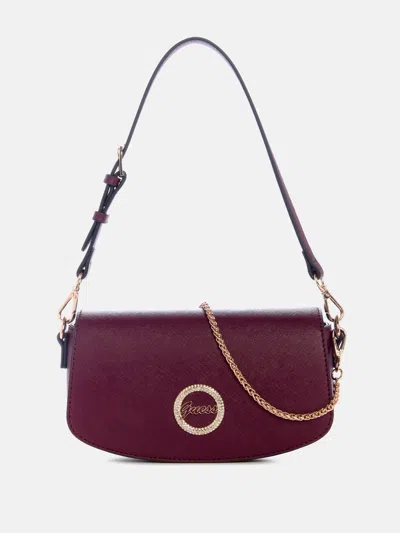 Guess Factory Lumina Saffiano Shoulder Bag In White