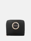 Guess Factory Lumina Saffiano Small Zip-around Wallet In Black