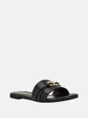 Guess Factory Lynzy Faux-leather Beach Slides In Black