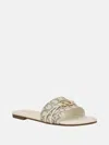 Guess Factory Lynzy Logo Beach Slides In White