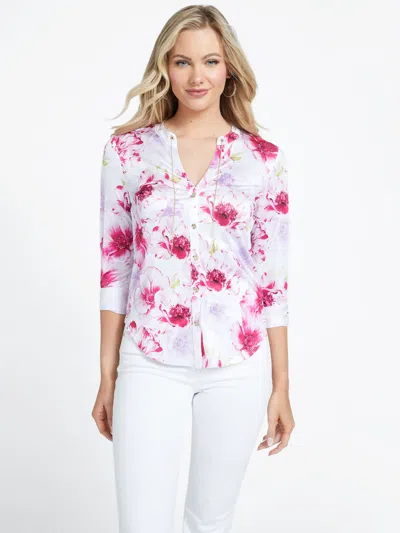 Guess Factory Maddy Printed Top In White