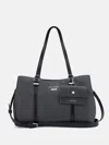 Guess Factory Madwelle Logo Satchel In Gray