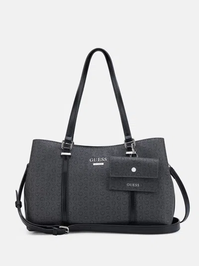 Guess Factory Madwelle Logo Satchel In Gray