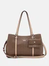 Guess Factory Madwelle Logo Satchel In Brown