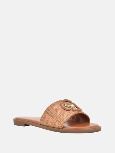 Guess Factory Magnify Woven Beach Slides In Multi