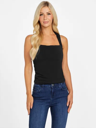 Guess Factory Maika Knit Nylon Top In Blue