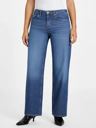 Guess Factory Maisie Low-rise Baggy Jeans In Blue