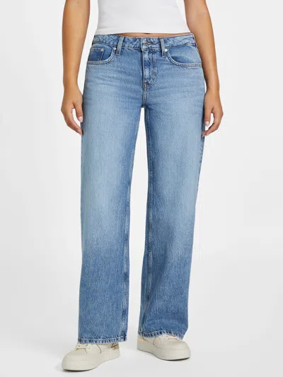 Guess Factory Maisie Low-rise Baggy Jeans In Blue