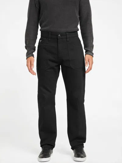 Guess Factory Malcom Relaxed Straight Jeans In Black
