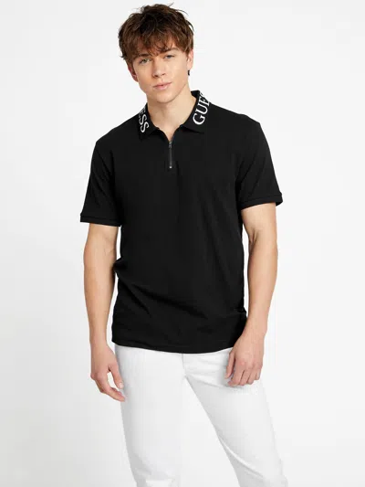 Guess Factory Malcom Triangle Polo In Black