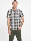 Guess Factory Malcome Plaid Pocket Shirt In Black
