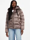 Guess Factory Malina Woven Puffer Jacket In Brown