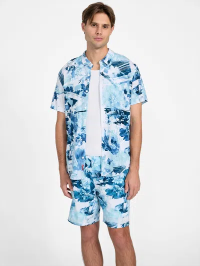 Guess Factory Mano Floral Short-sleeve Shirt In White