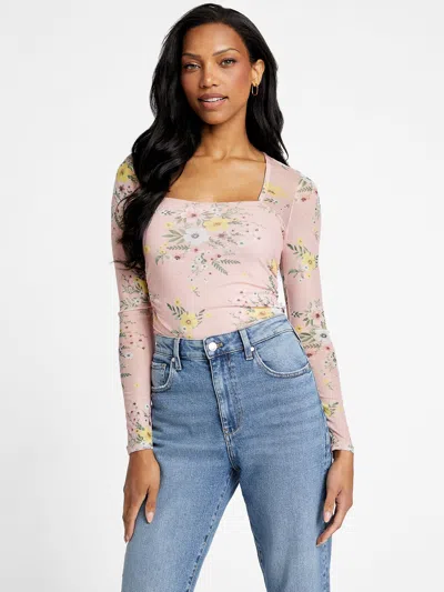 Guess Factory Marcy Printed Top In Multi