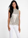 Guess Factory Margot Sequin Top In Silver