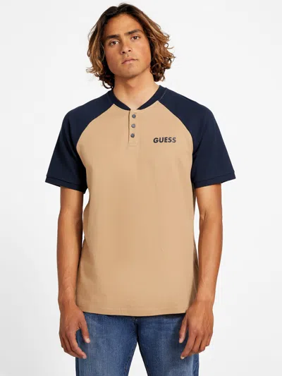 Guess Factory Marlin Raglan Tee In Beige