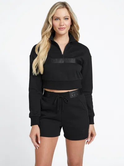 Guess Factory Martha Half-zip Pullover In Black
