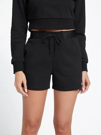 Guess Factory Martha Logo Tape Shorts In Black