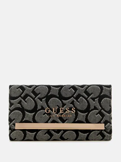Guess Factory Marva Slim Clutch Wallet In Black