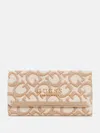 Guess Factory Marva Slim Clutch Wallet In Sand