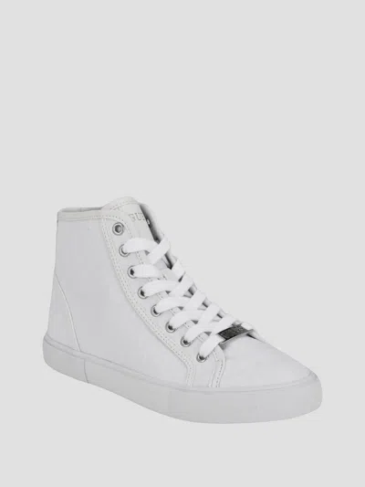 Guess Factory Masons Canvas High-top Sneakers In White