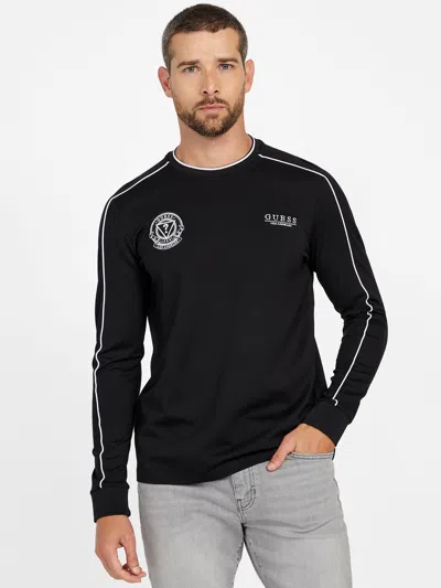 Guess Factory Mateo Crewneck Long-sleeve Tee In Black