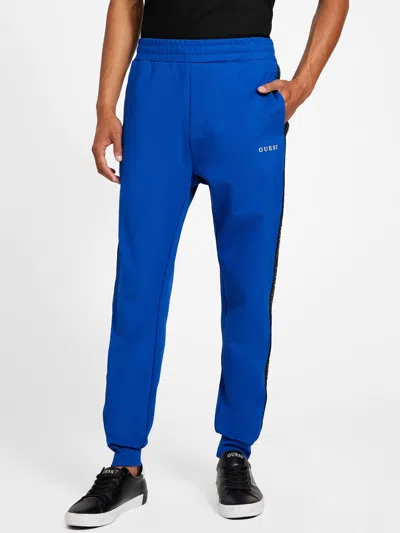 Guess Factory Mateo Logo-tape Joggers In Blue