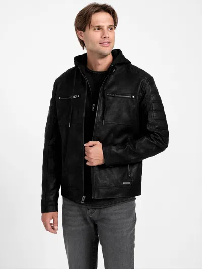 Guess Factory Maxton Faux-suede Jacket In Black