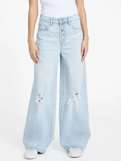Guess Factory Maya Wide-leg Jeans In Blue