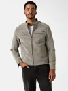 Guess Factory Mckenzie Faux-suede Moto Jacket In Gray