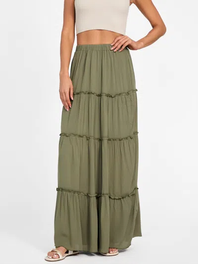 Guess Factory Melanie Maxi Skirt In Green
