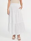 Guess Factory Melody Eyelet Maxi Skirt In White