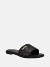 Guess Factory Meloria Faux-leather Woven Slides In Black