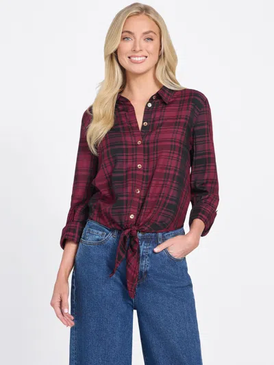 Guess Factory Mercy Flannel Shirt In Red