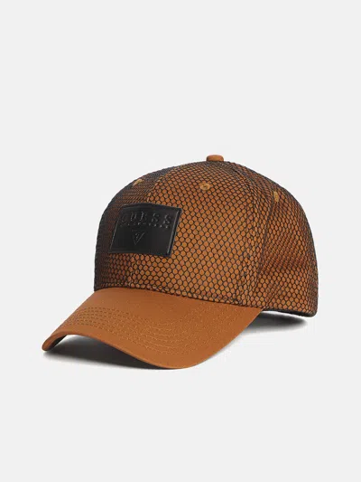 Guess Factory Mesh Logo Patch Trucker Hat In Brown