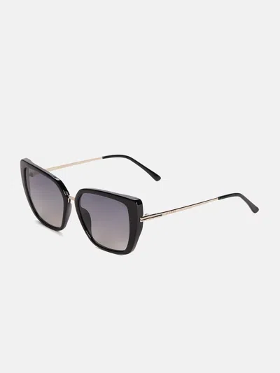Guess Factory Metal And Plastic Cat-eye Sunglasses In Black