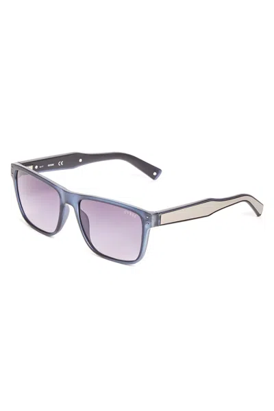 Guess Factory Metal Arm Square Sunglasses In Blue