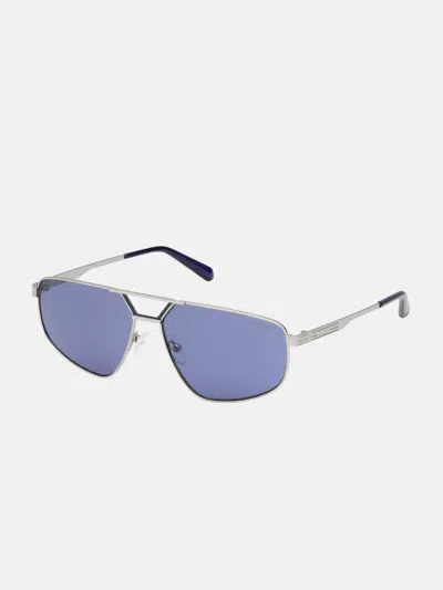 Guess Factory Metal Aviator Sunglasses In Silver
