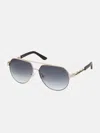 Guess Factory Metal Aviator Sunglasses In Silver