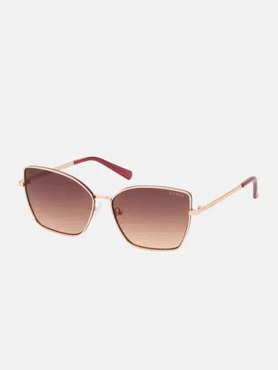 Guess Factory Metal Butterfly Sunglasses In Gold