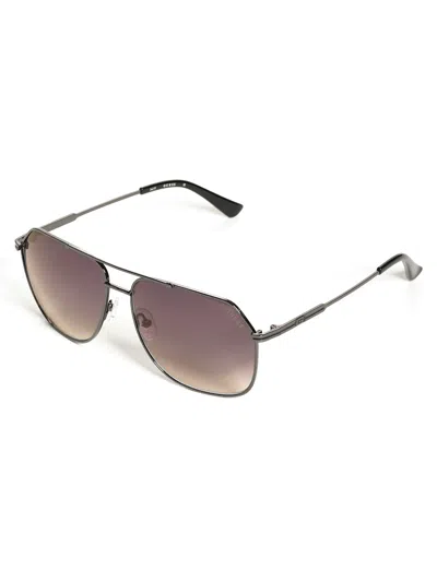 Guess Factory Metal Navigator Sunglasses In Silver