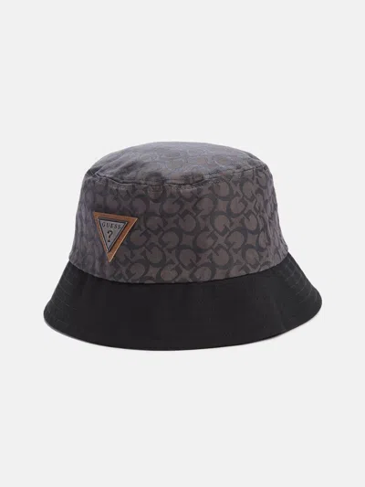 Guess Factory Metal Triangle Logo Bucket Hat In Black