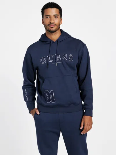 Guess Factory Miguel Pullover Hoodie In Blue