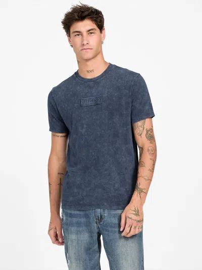 Guess Factory Mikah Crewneck Logo Tee In Blue