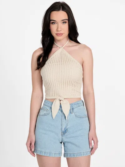 Guess Factory Miley Crochet Halter Top In Multi