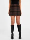 Guess Factory Miller Plaid Skirt In Brown