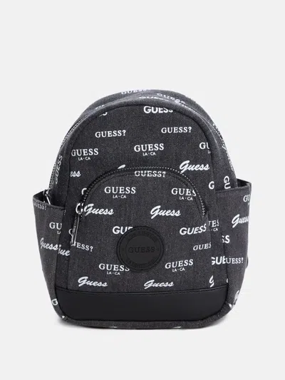 Guess Factory Mini Denim Backpack In Black